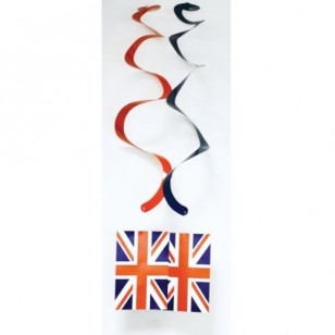 Best of British Union Jack Hanging Card Swirls